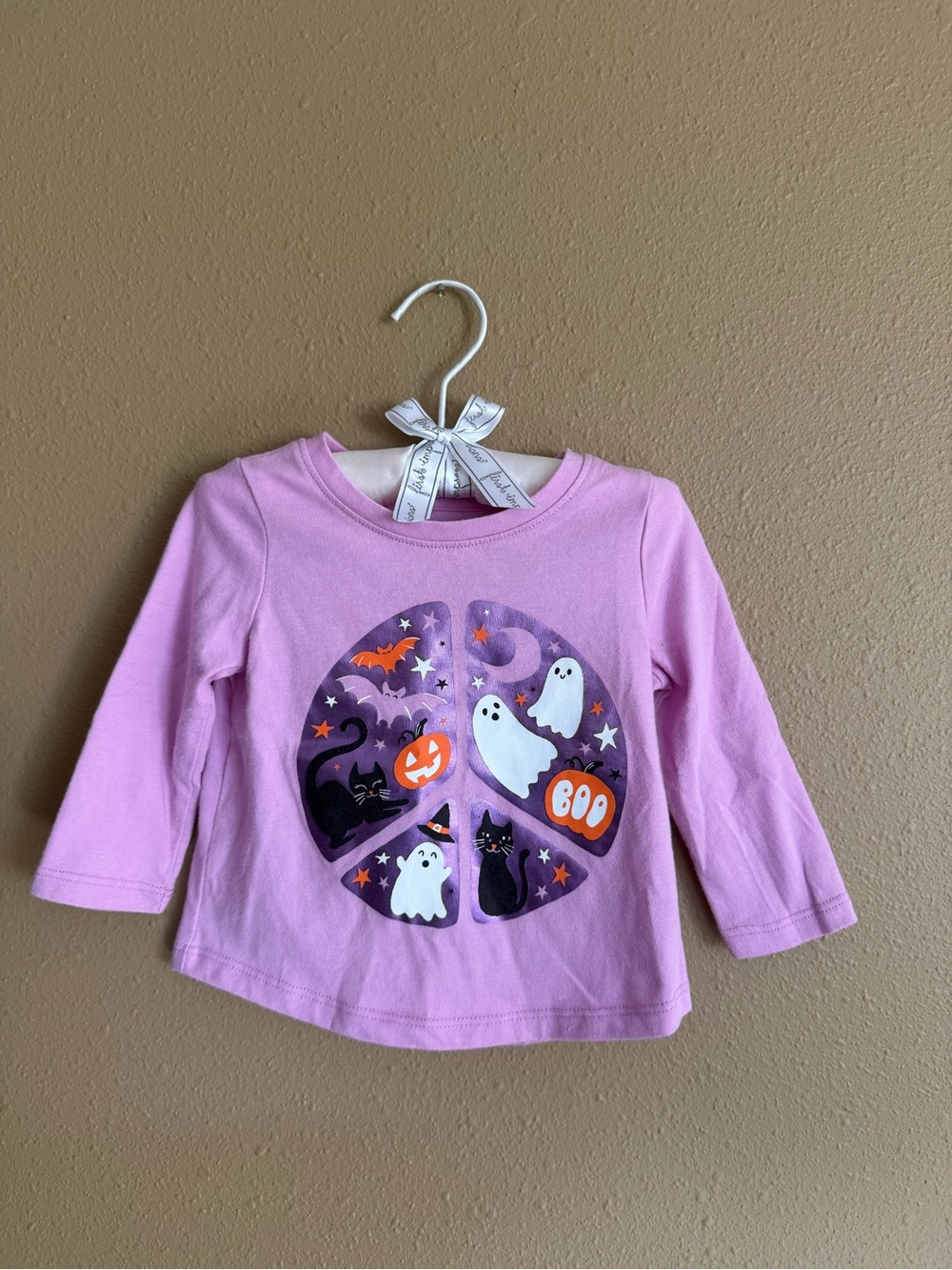 jumping beans Pink Halloween Peace Sign Long-Sleeve Tee